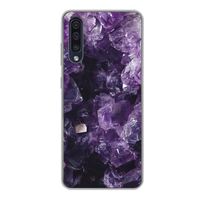 Produktbild von MuchoWow® Handyhülle Schutzhülle Hülle für Samsung Galaxy A50 Amethyst - Edelsteine - Mineralien Silikon Softcase Handy Hülle - Mobiltelefonhülle