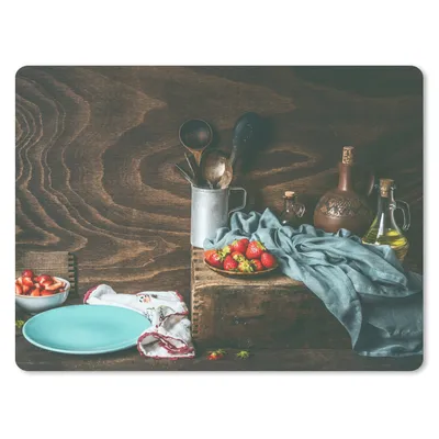 Produktbild von MuchoWow® Mauspad Mousepad Rustikal - Obst - Küchenutensilien - Erdbeere 23x19 cm - Mousepads - Maus Mat - Pad - Mausunterlage - Schreibtischunterlage - Mauspad