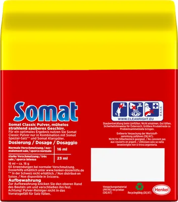 Produktbild von Somat Classic Spülmaschinenpulver (60 Spülgänge), Geschirrreinigung