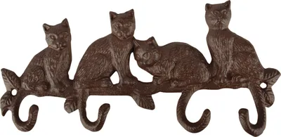 Produktbild von Landhaus Hakenleiste, Garderobe Katze, Katzenschwanz Gusseisen 29 cm