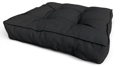 Produktbild von POKAR Sitzkissen 40x40x10 cm für Garten- und Loungemöbel, Schwarz - Wasserabweisend