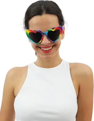 Produktbild von Herzbrille Regenbogen für Erwachsene - Einheitsgröße