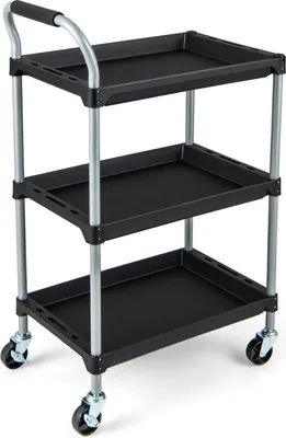 Immagine prodotto di Carrello da officina COSTWAY, carrello portautensili mobile con 3 ripiani, maniglia imbottita e rotelle, carrello da trasporto per garage, magazzino, cucina, 64x40x102 cm