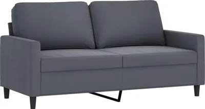 Image de vidaXL Canapé 2 places gris foncé 140 cm velours