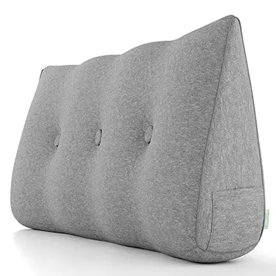 Produktbild von Bequemes Rückenpolster – Lesekissen für das Bett – Entspannte Lesezeit –   – 90 cm breit – Grau
