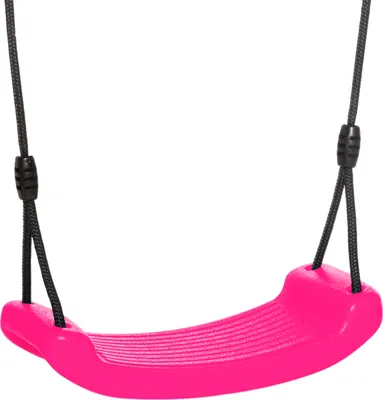 Produktbild von Dice Klettergerüst Zubehör Schaukelsitz aus Kunststoff Pink mit schwarz geflochtenem Seil