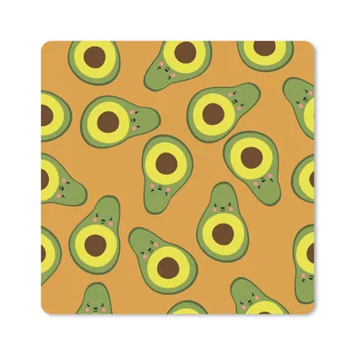 Produktbild von MuchoWow® Mauspad Mousepad Kawaii - Muster - Avocado 20x20 cm - Mousepads - Maus Mat - Pad - Mausunterlage - Desk Mat - Bureauartikeln