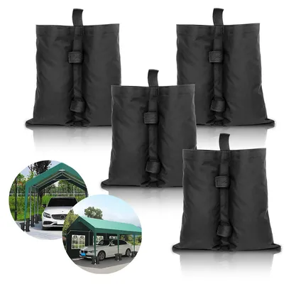Produktbild von 4X Pavillon Sandsäcke Garten Pavillon Gewichte Set schwarz – mit Sand, Splitt, Kies etc. befüllbar Füllvolumen pro Stück ca. 11.5 kg robust Waterproof Outdoor-Sandsack