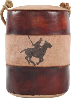 Produktbild von Kobolo Türstopper POLO mit Griff aus Canvas und Leder - ca 26x18 cm - Boden Stopper Stoßfänger Türpuffer Wandschutz Bodenstürstopper Tragegriff Deko