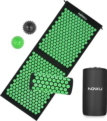 Produktbild von Famanu Akupressurmatte und Kissen Set - Rücken, Nacken und Fußschmerzlinderung - 2 spiky Massagebälle