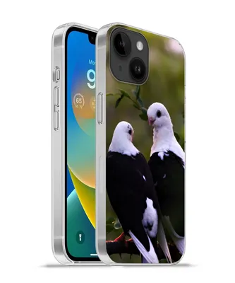 Produktbild von MuchoWow® Handyhülle Schutzhülle Hülle für Apple iPhone 14 - Softcase Vögel - Zweig - Blätter Silikon Softcase Handy Hülle - Mobiltelefonhülle
