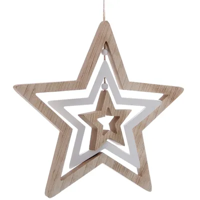 Produktbild von Großer Dekohänger Stern | Ø 35 cm | Fensterhänger Hänger Aufhänger | Holzherz Hängedeko
