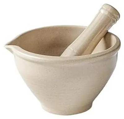 Imagen del producto de Juego de mortero y maja, picador de ajo, molinillo de especias, utensilios de cocina (blanco)