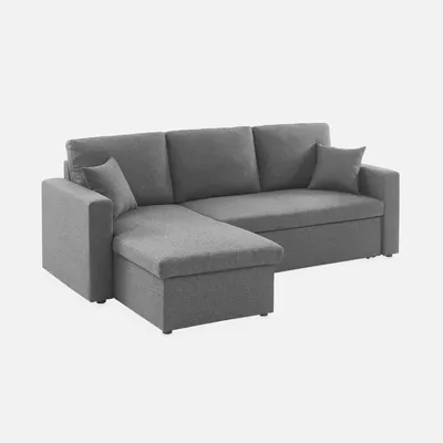 Immagine prodotto di Divano letto angolare reversibile con contenitore, 3 posti, Grigio