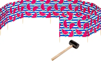 Produktbild von Garronda Strand Windschutz Sichtschutz 12m lang plus Gummihammer GAEX001 (Wassermelone-66, 12 m)