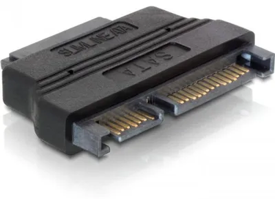 Produktbild von DeLOCK SATA 22-pin / Slim SATA Adapter, SATA 22-pin M, Slim SATA 13-pin FM, Schwarz