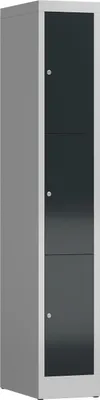 Produktbild von ClassiX Schließfachschrank anthrazit, lichtgrau X-520318, 3 Schließfächer 31,0 x 50,0 x 180,0 cm