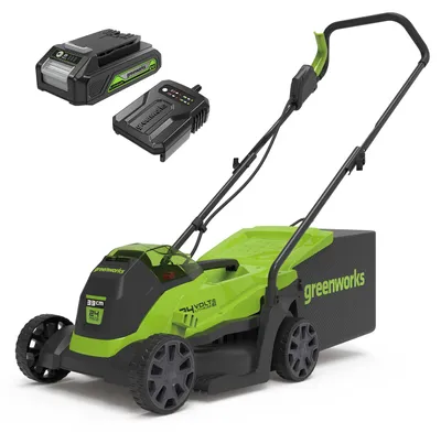 Produktbild von Greenworks 24V Kabelloser Akku Rasenmäher mit bürstenlosem Motor für kleinere Fl