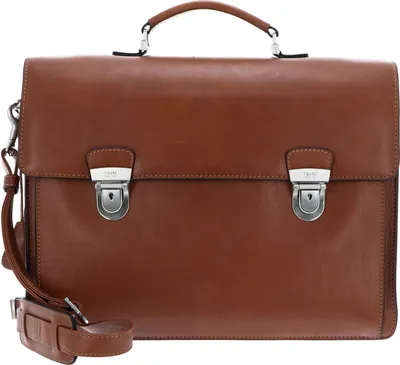 Image de PICARD Cuir serviette sac à épaule bandoulière pour ordinateur portable Toscana Briefcase Camel brun
