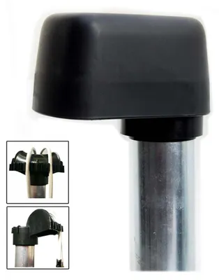 Produktbild von PremiumX Mastkappe mit Kabeldurchführung groß für SAT Mast 48-60 mm Kabelclip