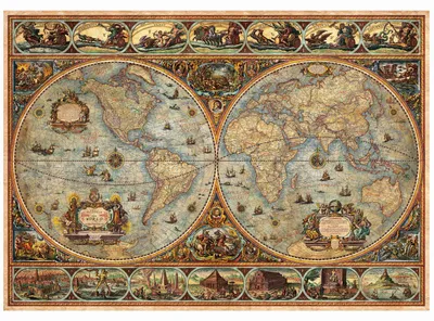 Zdjęcie produktu dla Puzzle Historyczna mapa świata 1000 elementów