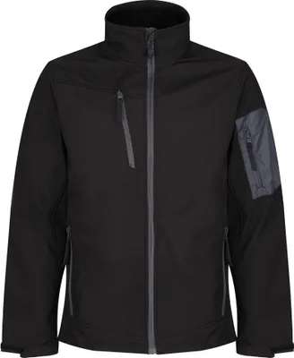 Produktbild von Regatta Standout Herren Arcola Softshell-Jacke, wasserdicht, atmungsaktiv RW3691 (S) (Schwarz/Grau)