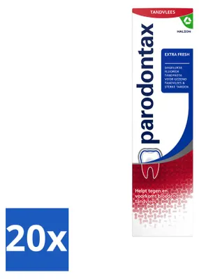 Imagen del producto de 20 tubos de pasta dental Parodontax Extra Fresh para encías sangrantes, 75 ml - Paquete económico - 20 unidades