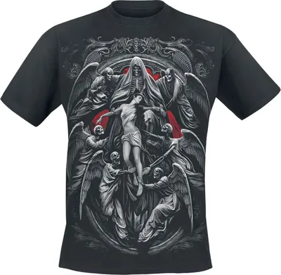 Produktbild von Spiral T-Shirt Herren Reaper's Door schwarz Gothic, Rockwear 100% Baumwolle XL