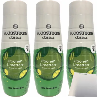 Produktbild von SodaStream Sirup Zitrone Limette 3er Pack (3x440ml Flasche) + usy Block