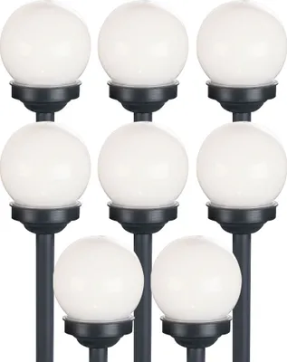 Produktbild von 8er Set LED Solarkugel weiß, Erdspieß, DxH 10x38 cm
