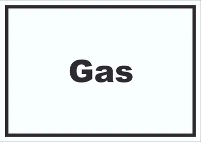 Produktbild von Gas Schild mit Text Anschluss waagerecht A1 Rückseite selbstklebend