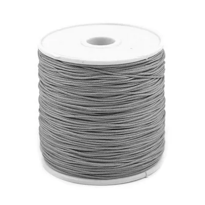 Produktbild von 90m Polyesterschnur 0,5/1mm geflochten Schmuckkordel Schmuckschnur Variantenwahl, Größe:1mm, Farbe:hellgrau