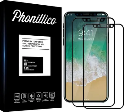 Obrázek produktu pro Tvrzené sklo pro iPhone 11 PRO MAX [2 kusy] Ochranné sklo s černým okrajem Fólie proti poškrábání Phonillico®