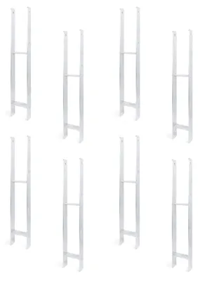 Produktbild von Alberts 8er-Set H-Pfostenträger feuerverzinkt lichte Breite 121 mm Gesamthöhe 800 mm Materialstärke 6 mm