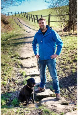 Produktbild von Owney Nova Herren Jacke Kobaltblau S wetterfest Hundehalter Outdoorjacke wasserdicht atmugsaktiv Wanderjacke mit Taschen und Reflektor