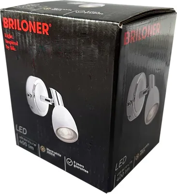 Produktbild von Briloner LED Wand- & Deckenleuchte Spot Chrom/Weiß 5W GU10 400lm warmweiß 3000K schwenkbar mit Schalter