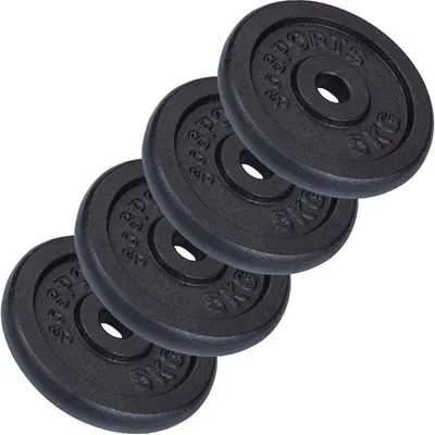 Imagen del producto de Silecomplaza: Juego de discos de pesas de 30 mm, de 2 a 120 kg, fabricados en hierro fundido