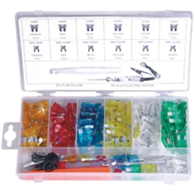 Produktbild von Kunststoff Sicherungen  Typ 100 + Mini FK1 Flachsicherung Sortiment  150-tlg.