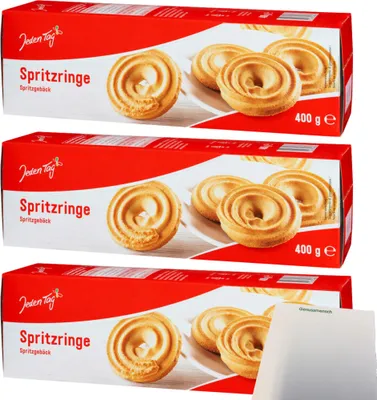 Produktbild von Jeden Tag Spritzringe 3er Pack (3x400g Packung) + usy Block