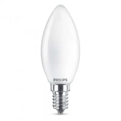Obrázek produktu pro Philips Matná filamentová žárovka ve tvaru svíčky 40 W, B35 E14, 4,3 W, 40 W, E14, 470 lm, 15000 h, Teplá bílá