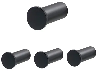 Produktbild von Wandhaken mit Schrauben, Edelstahl SUS304, robuste Garderobenhaken zum Bohren, für Bad, Schlafzimmer, Küche, schwarz, 4 Stück