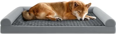 Image de Lit orthopédique pour chien - Canapé pour chien - XXL 135 × 91 × 18 cm - Matériau fibreux - Housse amovible et lavable à la main - Gris