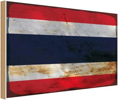 Produktbild von vianmo Holzschild 30x40 cm Thailand Flagge Fahne Wappen