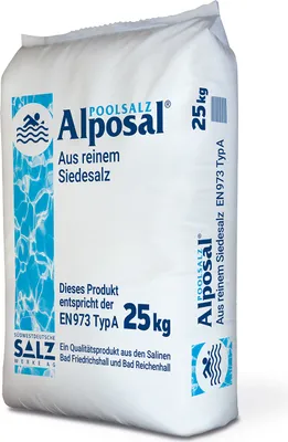 Produktbild von Alposal Poolsalz 25 kg, Schwimmbadsalz, Chlorinator geeignet, Salzelektrolyse, Siedesalz