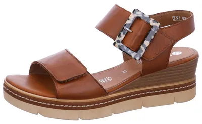 Produktbild von Remonte Damen Sandale Leder mit Klettverschluss Keilabsatz D2L53, Größe:41 EU, Farbe:Braun