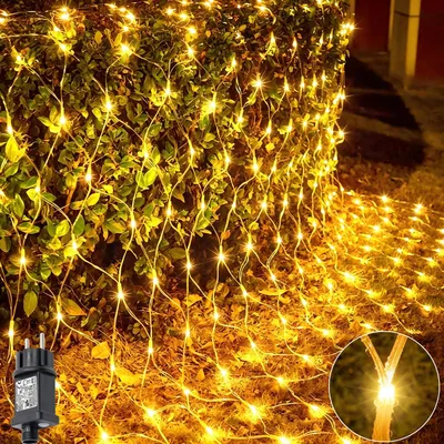 Lichtnetz 3x3m, 272 LEDs, warmweiß, IP44, Timer, 9 Modi