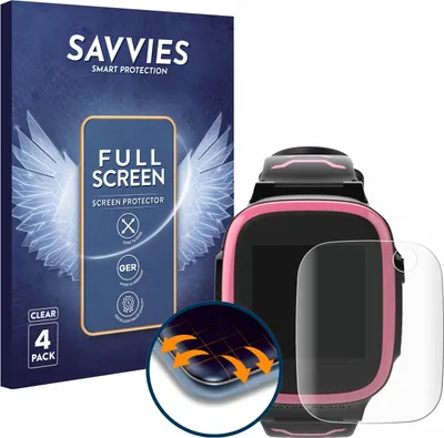 Produktbild von 4x Savvies Fullscreen Schutzfolie für Xplora X5 Play Displayschutz Folie Fullcover Klar Transparent