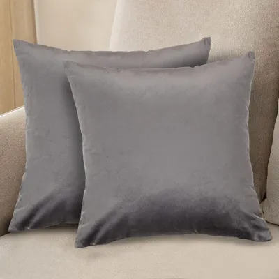 Produktbild von Set mit 2 Samtkissenbezügen, 45 x 45 cm, dekorative Kissenbezüge, Kissenbezüge, Kissenbezüge für das Schlafzimmer