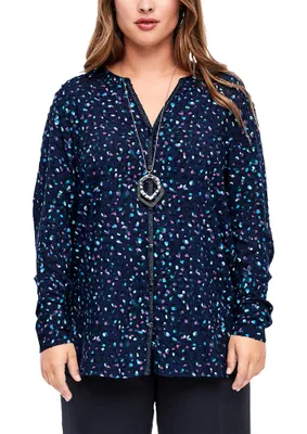 Productafbeelding van TRIANGLE Damesblouse, artikelnummer 18.910.11.9101, per pak, kleur blauw (donkerblauw, dierenprint, artikelnummer 58A0), maat 46