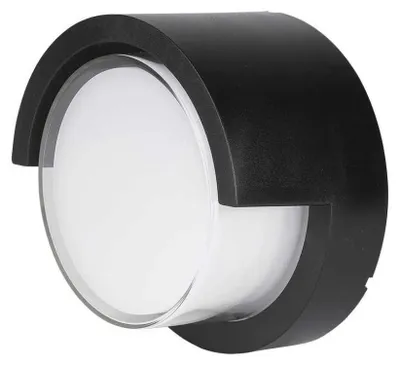 Productafbeelding van Buitenlamp V-TAC 12W LED, IP65, zwart, rond, model VT-827, 3000K, 1155lm
